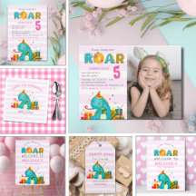 Fun Dinosaur Stomp Chomp and roar Birthday Girl