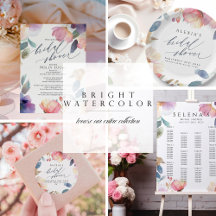 Floral Bridal Shower | Bright Watercolor design