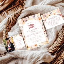 Neutral Watercolor Floral Graduation