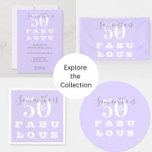 50th Birthday 50 fabulous Purple Party Supplies