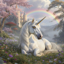 Fairytale Unicorn with Golden Eyes