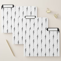 Melting Treble Clef Motif - White