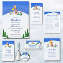 Little Snowboarder Mountain Baby Shower Collection