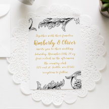 Delicate Floral Wedding Invitations Set
