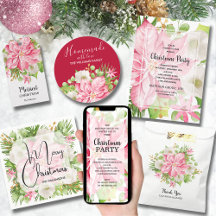 CHRISTMAS HOLIDAY PINK POINSETTIA COLLECTION