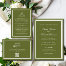 Elegant Olive Green Classic Wedding Collections
