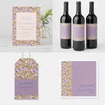 Cute Purple Yellow Pink Floral Bridal Shower