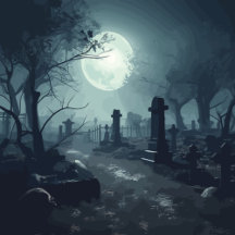 Death's Domain: A Spooky Cemetery View
