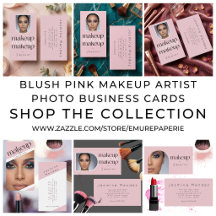 Blush Pink Makeup Artist Photo Business Cards