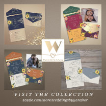 Best Sunflower Wedding All in One Invitations