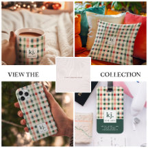Soft Evergreen Gingham Monogram