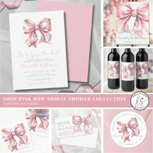 Tying The Knot Blush Pink Bow Bridal Shower