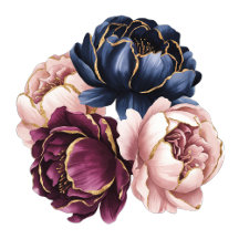 Navy Burgundy Blush Pink Peony Wedding