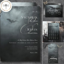 Dark Moody Midnight Bat & Fog Wedding