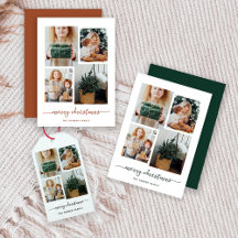 Merry Christmas   Modern Four Photo Collage