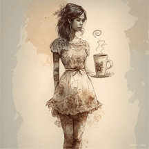 Coffee Watercolor Style. Wedding Accessor