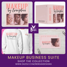 Blush Pink Script Photo Logo Makeup Business Suite