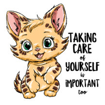 Cute cat Taking care of yourself is important too