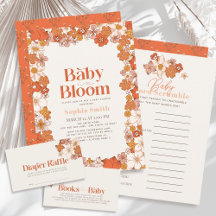 Boho Retro Groovy Floral Baby Shower Collection