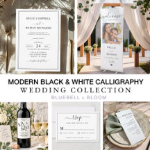 Modern Black & White Calligraphy Wedding 