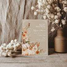 Beige and Floral Pumpkins