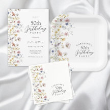 50th Birthday Party Boho Wildflowers Floral