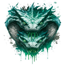 Toxic Green Snake Watercolor Art Collection