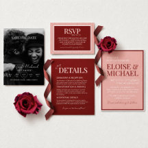 Stylish Contemporary Pink and Red Wedding Suite