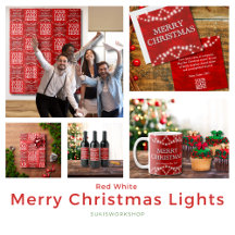 Red White Merry Christmas Lights
