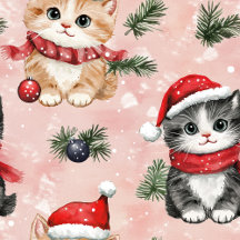 Cute Christmas Kittens Gift Wrap Supplies
