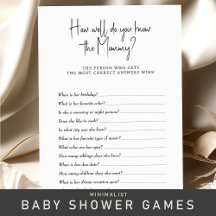 Minimalist Baby Shower Games