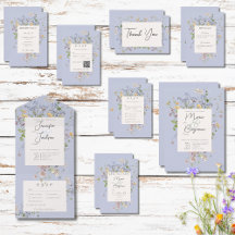 Delicate Boho Wildflowers Peri Wedding Suite