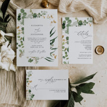 Greenery gold eucalyptus wedding bundle