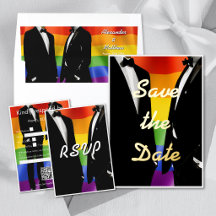 Elegant Modern Gay Men Wedding Rainbow Suite