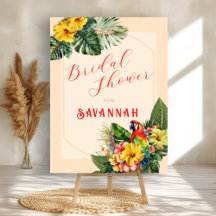 Tropical Bridal Shower Welcome Signs