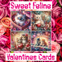 Sweet Feline Valentines Cards