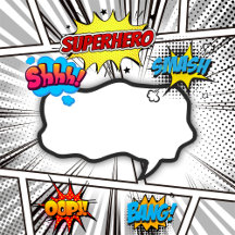 Black and white Comic Book Birthday Party