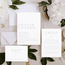 Elegant Classic Typography Grey Wedding Suite
