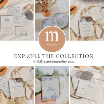 FRANCE-ELEGANT VINTAGE BLUE FLORAL JOUY WEDDING