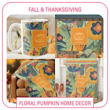 Cozy Fall Floral Pumpkin Home Decor