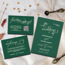 Elegant Calligraphy Teal Wedding Collection