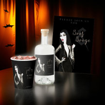 Watercolor Fancy Vampiress Halloween