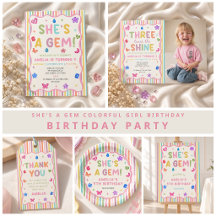 She's a Gem Colorful Girl Birthday Party