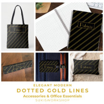 Elegant Modern Dotted Gold Lines