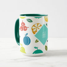 Colorful Fruits Custom Birthday Monogram 