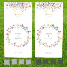 Colorful Wildflowers Wreath Rustic Wedding