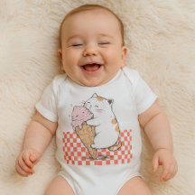 Cute Chubby Cat & Ice Cream