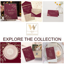 Rustic Burgundy & Gold String Lights Wedding Suite