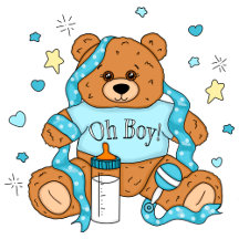 Boys Blue Teddy Bear Baby Shower