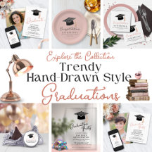 Cute Modern Hand Drawn Style Graduation